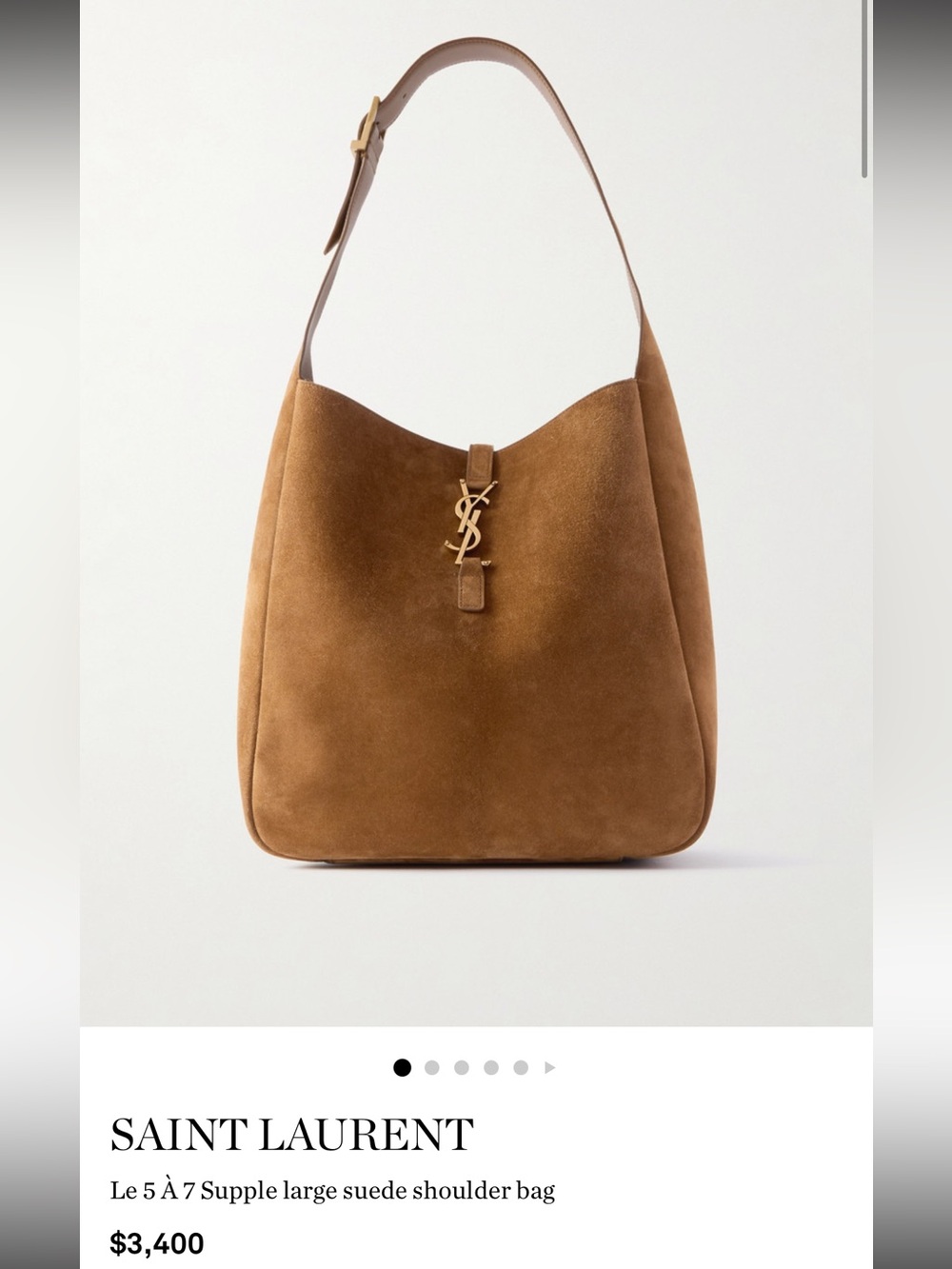 SAINT LAURENT YSL large Le 5 à 7 suede shoulder bag